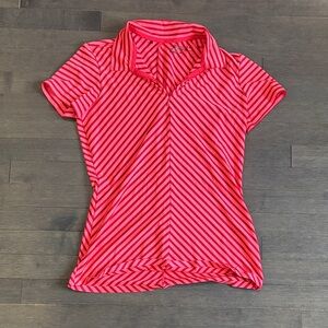 Women’s Nike Pink Striped Golf Shirt Size Small